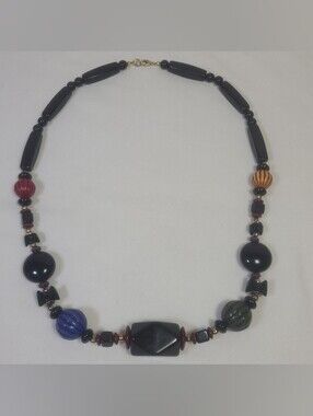 Vintage Chunky Art Deco Mid Century Modern Acrylic Beaded Necklace